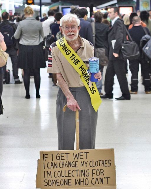 HE STANDS THERE EVERY MORNING—BUT HE’S NOT ASKING FOR A THING