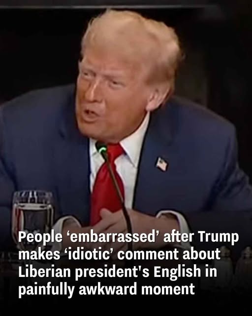 People embarrassed after Trump makes idiotic comment about Liberian presidents English in painfully awkward moment
